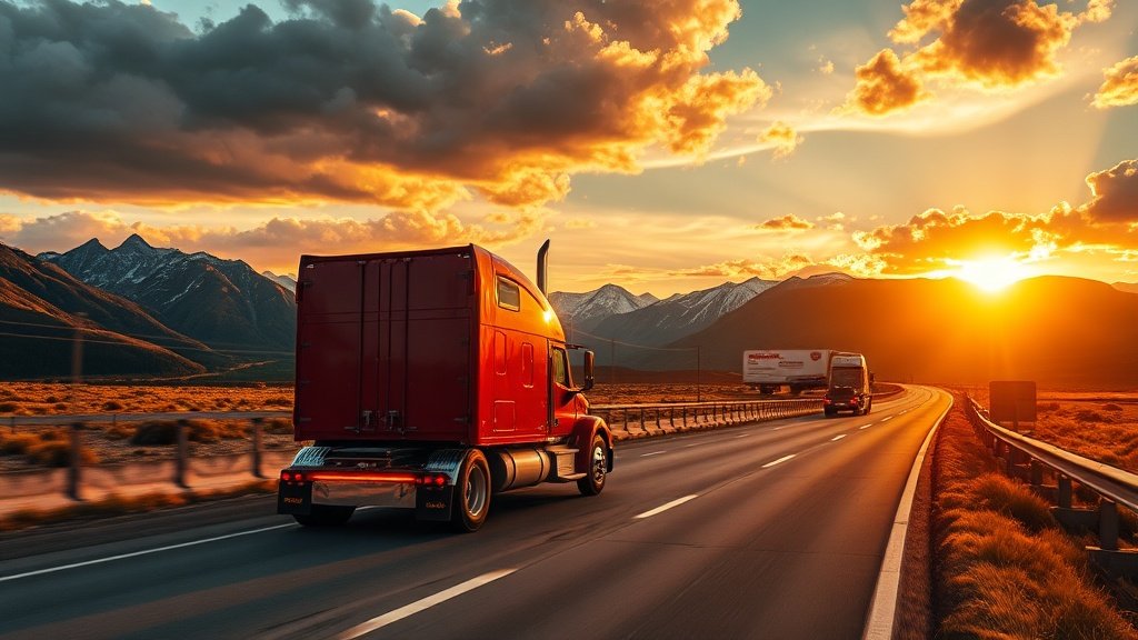 Professional trucking on American highway